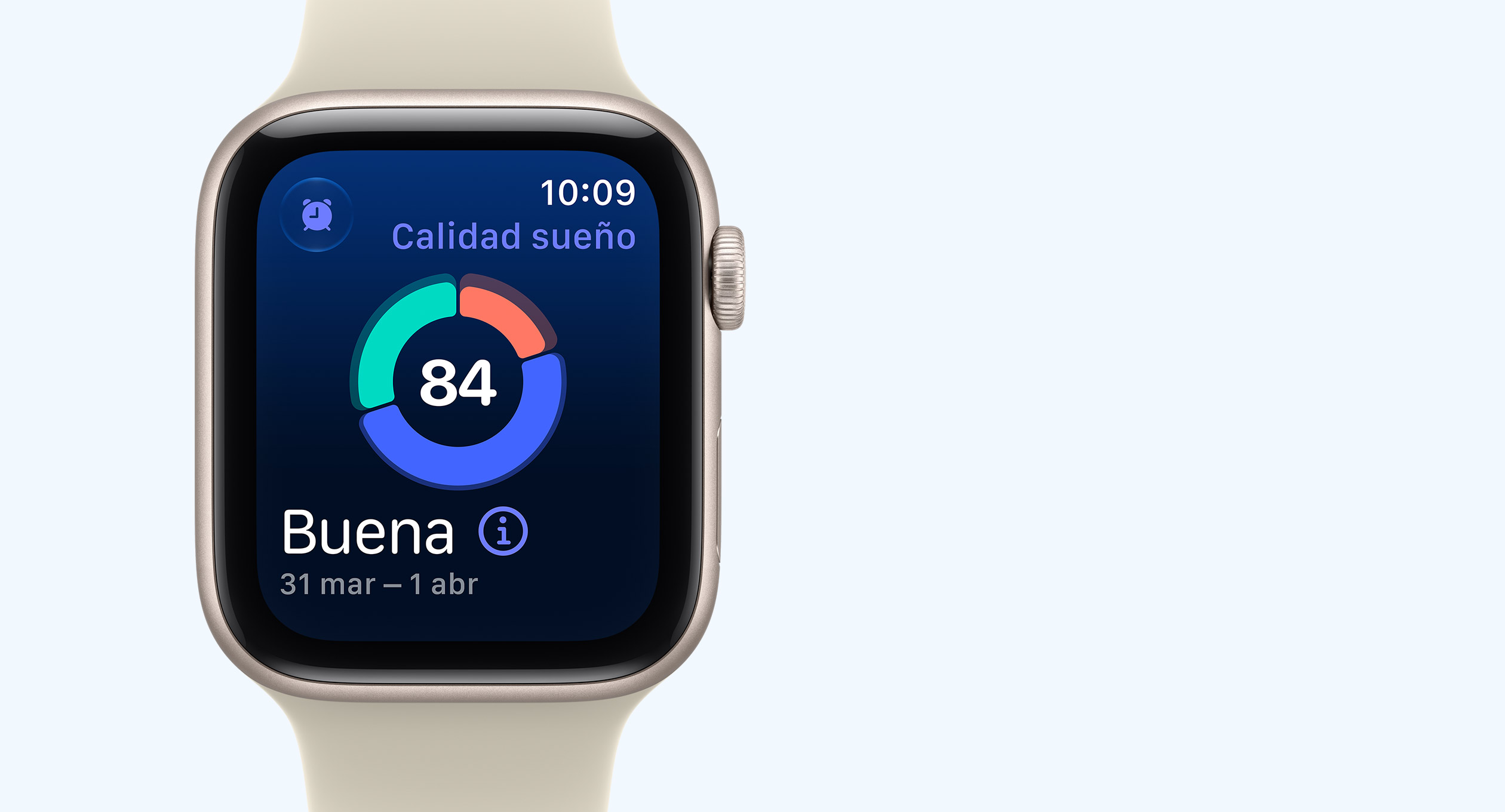 XWatch Pro mostrando la puntuación de calidad del sueño
